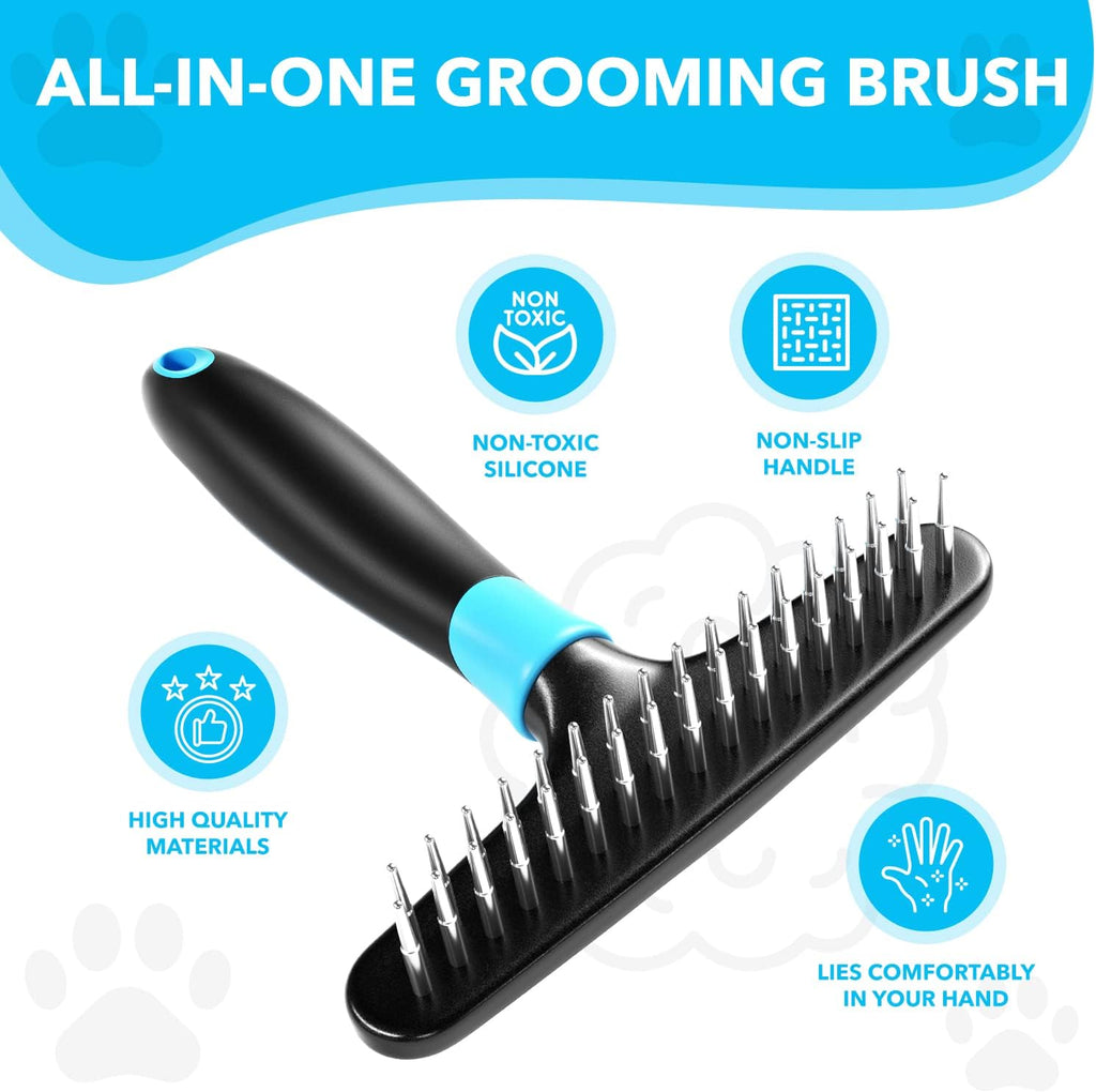 Dogi undercoat rake ergonomic silicone handle close up
