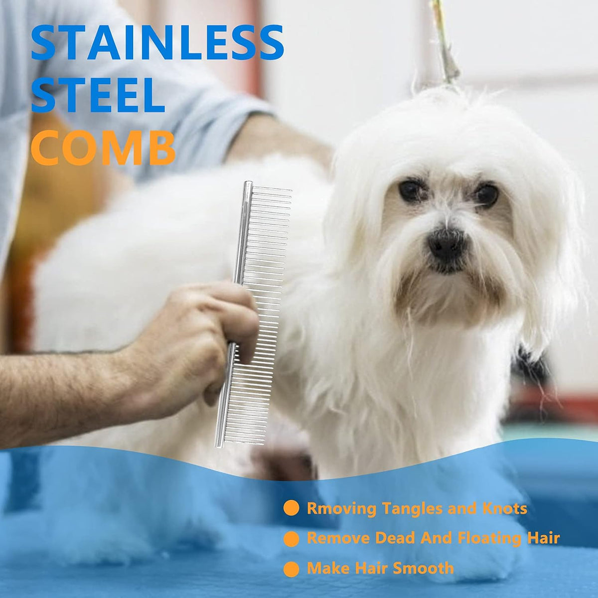 Sumcoo silver metal grooming tool for dogs and cats