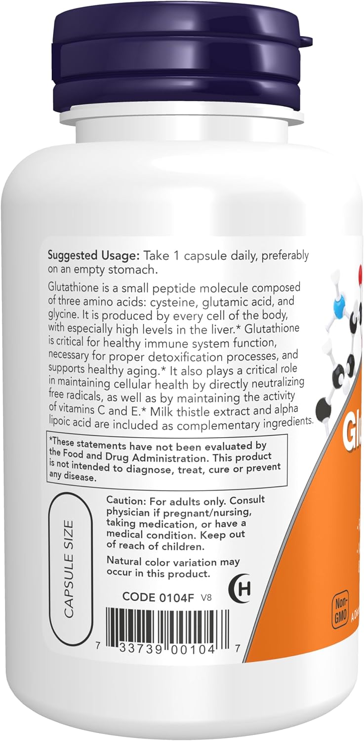 NOW Supplements, Glutathione 500 mg, Detoxification Support*, 60 Veg Caps - Image 3
