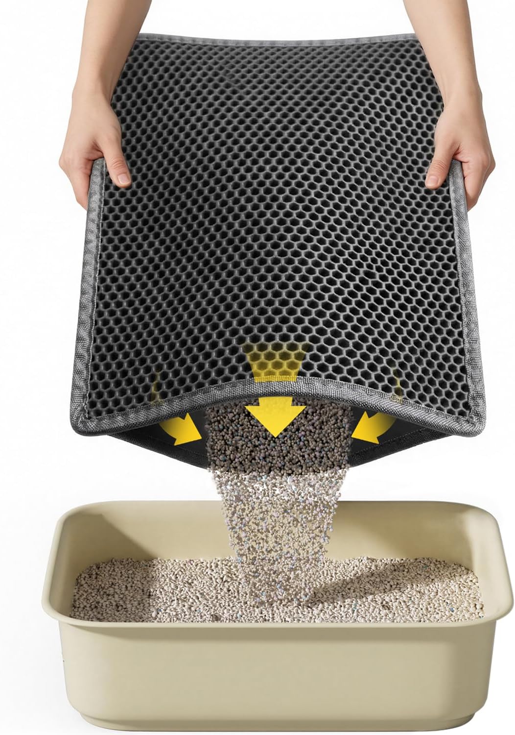 Cat Litter Mat, 30"X24" Large Double Layer Litter Trapping Mat, Waterproof/Urineproof, Easy to Clean Kitty Litter Mats for Floor, Scatter Control (Grey-1Pack) - Image 10