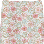 ZoUbqchY Boho Summer Mermaid Floral Changing Pad Cover front view