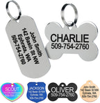 GoTags heavy duty weather resistant customized pet tag attached to outdoor dog harness