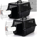 Locmeo 2 set hard sided plastic pet carrier front view