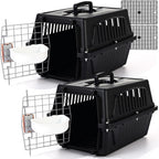 Locmeo 2 set hard sided plastic pet carrier front view