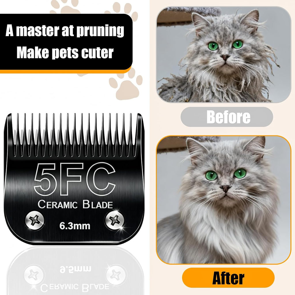 Audoc size five FC pet hair grooming blade set packaging layout