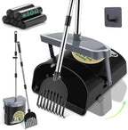 UPSKY Dog Pooper Scooper Swivel Bin & Rake Kit with 100 Waste Bags,33.4" Stainless Steel Long Handle Heavy Duty Pet Poop Shovel for Large Medium Small Dogs, Odor-Proof Lid for Yard/Lawn/Outdoor Use - Image 10