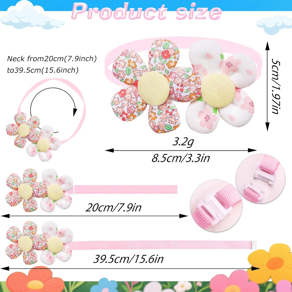 Premium soft polyester cat collar bows with pearl and rhinestone accents