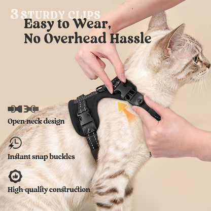 Quick release buckle mechanism and side straps on rabbitgoo adjustable kitten walking harness