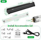 Hygger Zoo fluorescent tube lighting combo kit close up of the electrical mounting hardware elements.