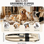Pet grooming clipper kit optimized for thick dog coats