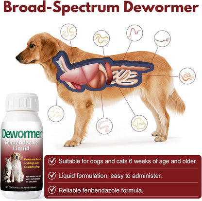 USA imported feline and canine liquid dewormer packaging details