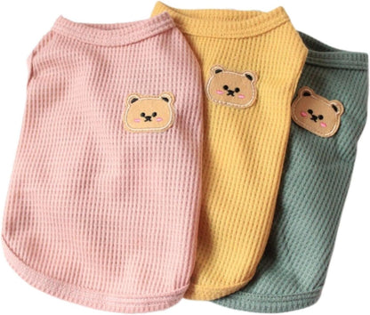 Biecwiay cotton dog shirt front view yellow color