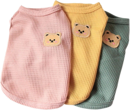 Biecwiay cotton dog shirt front view yellow color