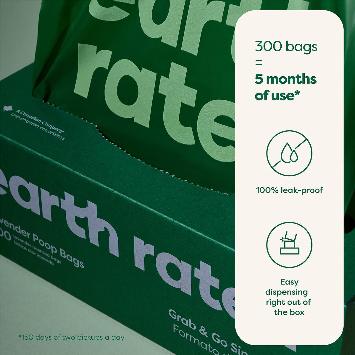 Eco friendly dog poop bags made from recycled material