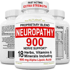 Nuturna Neuropathy Nerve Support Supplement front view 900 mg ALA bottle