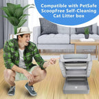 Side profile of reusable cat litter box tray showing flat design