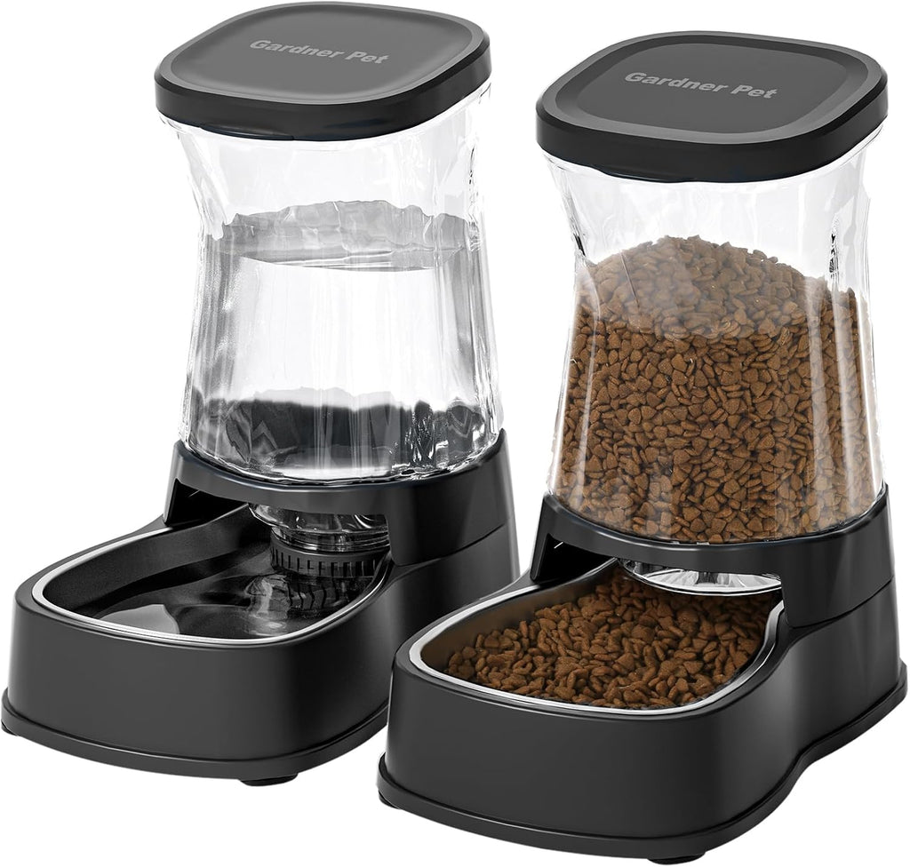 Gardner Pet gravity waterer split components disassembled for easy cleaning and maintenance routine.