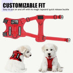 Demigreat red dog harness with breathable mesh inner layer close up