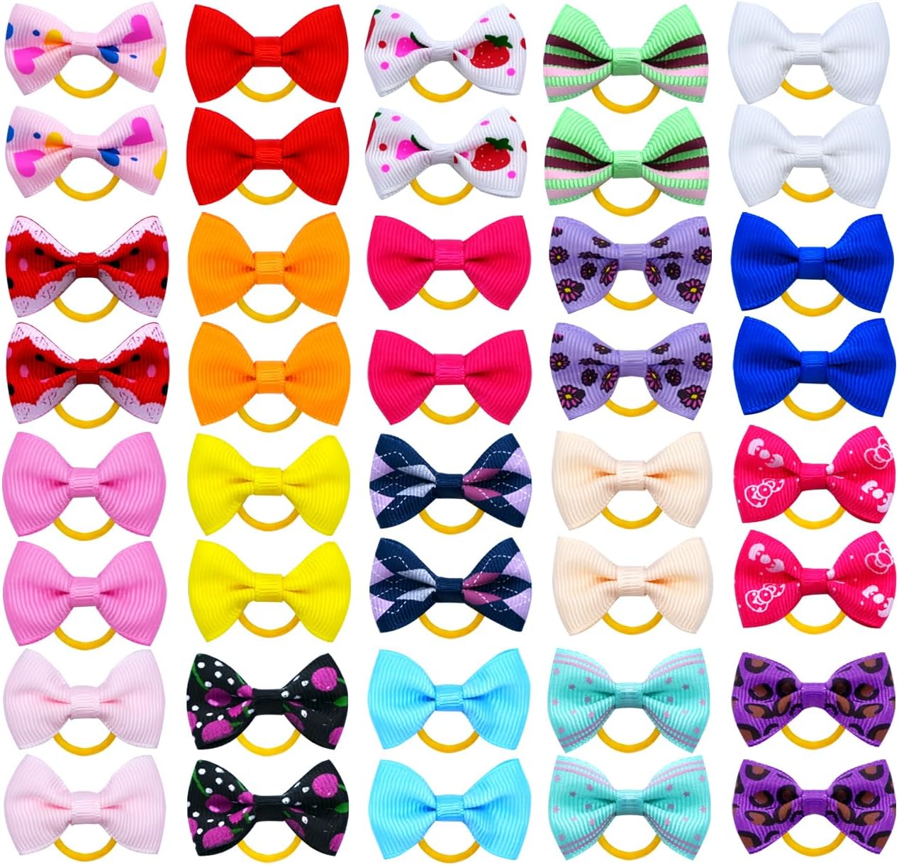 Juccpul dog hair bows front view showcasing variety