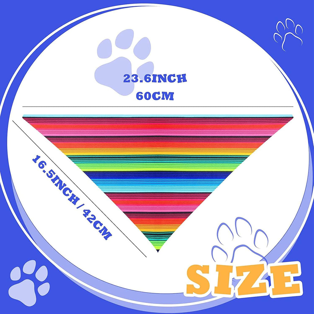 Pet wearing colorful Mexican serape triangle bandana