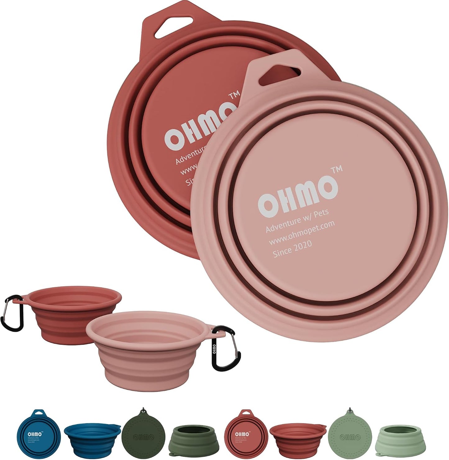 OHMO Collapsible Dog Bowl (2 Pack, Camo & Light Green 12oz/400ml) Premium Silicone Pet Water Bowls for Cats & Dogs, Portable Foldable Dog Travel Bowls for Outdoor Camping Hiking - Image 13