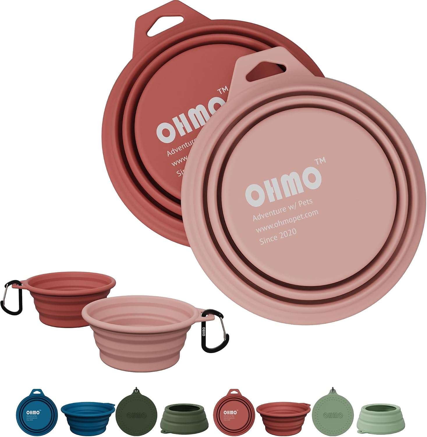 OHMO Collapsible Dog Bowl (2 Pack, Camo & Light Green 12oz/400ml) Premium Silicone Pet Water Bowls for Cats & Dogs, Portable Foldable Dog Travel Bowls for Outdoor Camping Hiking - Image 13