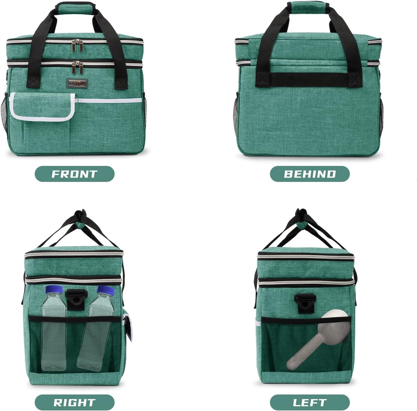 BAGLHER cat and dog travel bag organizer set showing side pockets and zippers