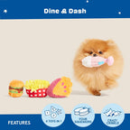 Diner milkshake plush dog toy with squeaker