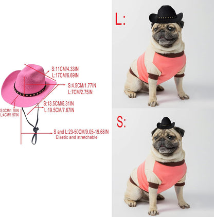 Adjustable felt cowboy hat for kitten or puppy