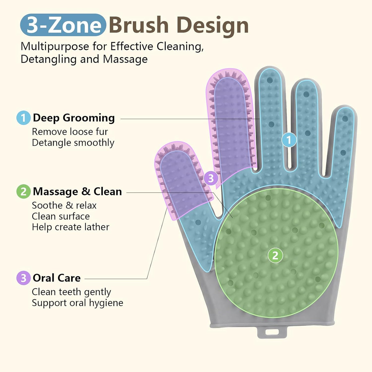 WAGINGROO cat grooming glove with adjustable wrist strap side angle