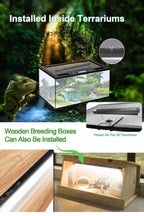Ycxydr terrarium light fixture mounted on a reptile enclosure