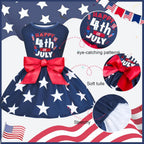 Imported patriotic small pet skirt displayed on a white background highlighting elastic belly band