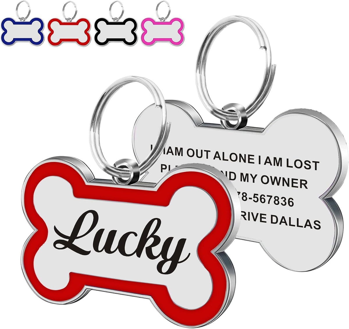 Dog Tags Personalized for Pets Dog Name Tags Personalized Dog Tag Engraved Custom Dog Tags for Pets Custom ID Tags for Puppy Cat (Pink, S) - Image 11