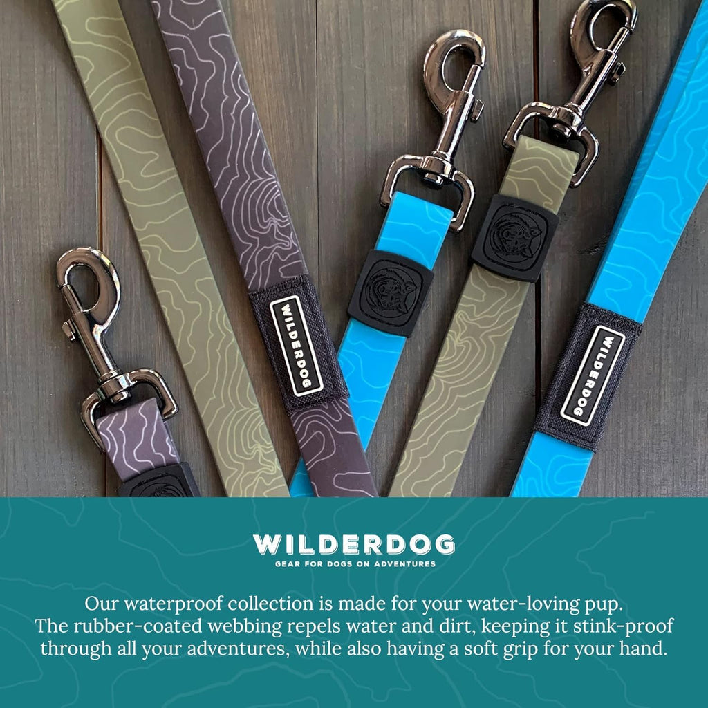 Durable rubber coated webbing material of the imported Wilderdog pet leash