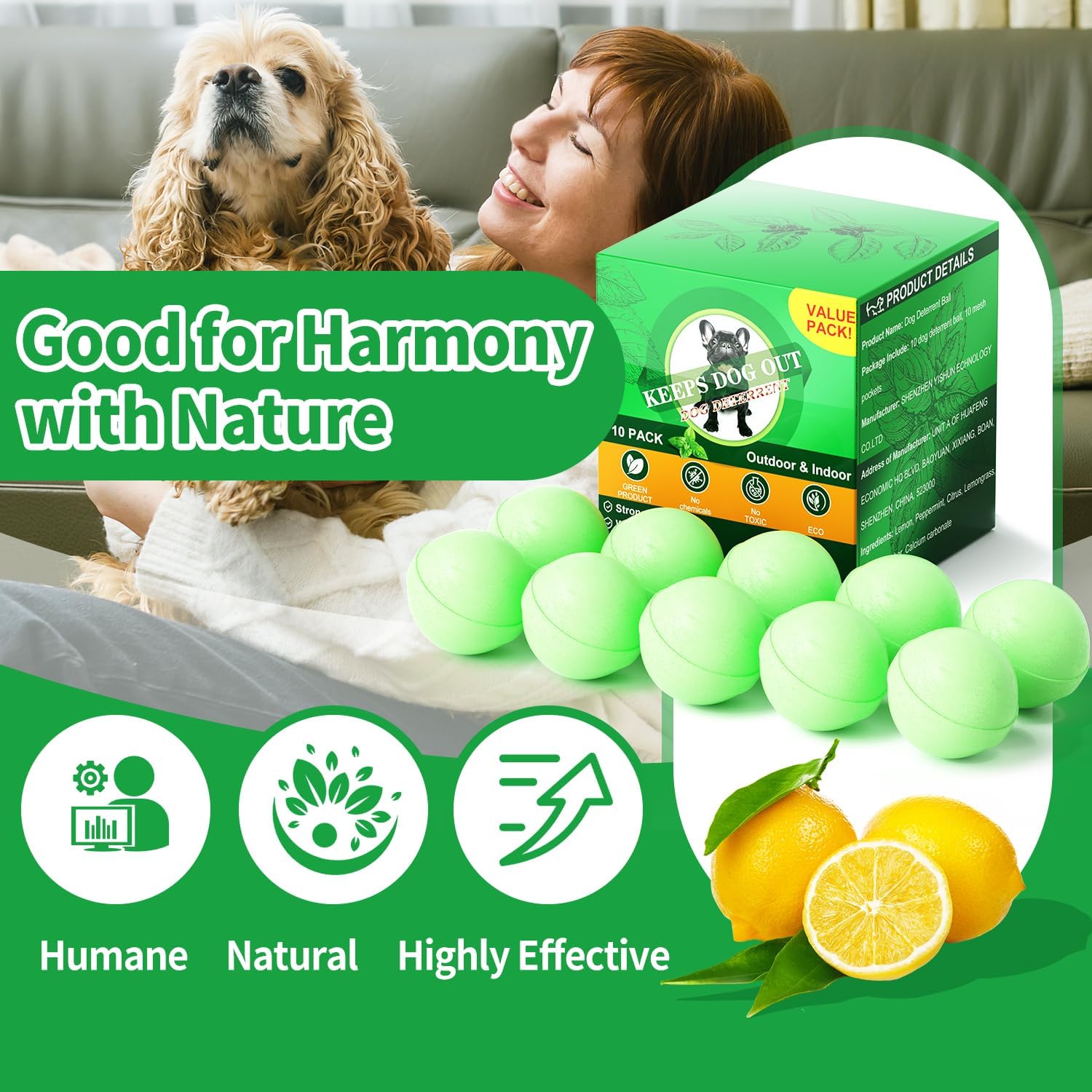 Pet repellent balls placed in a flower pot