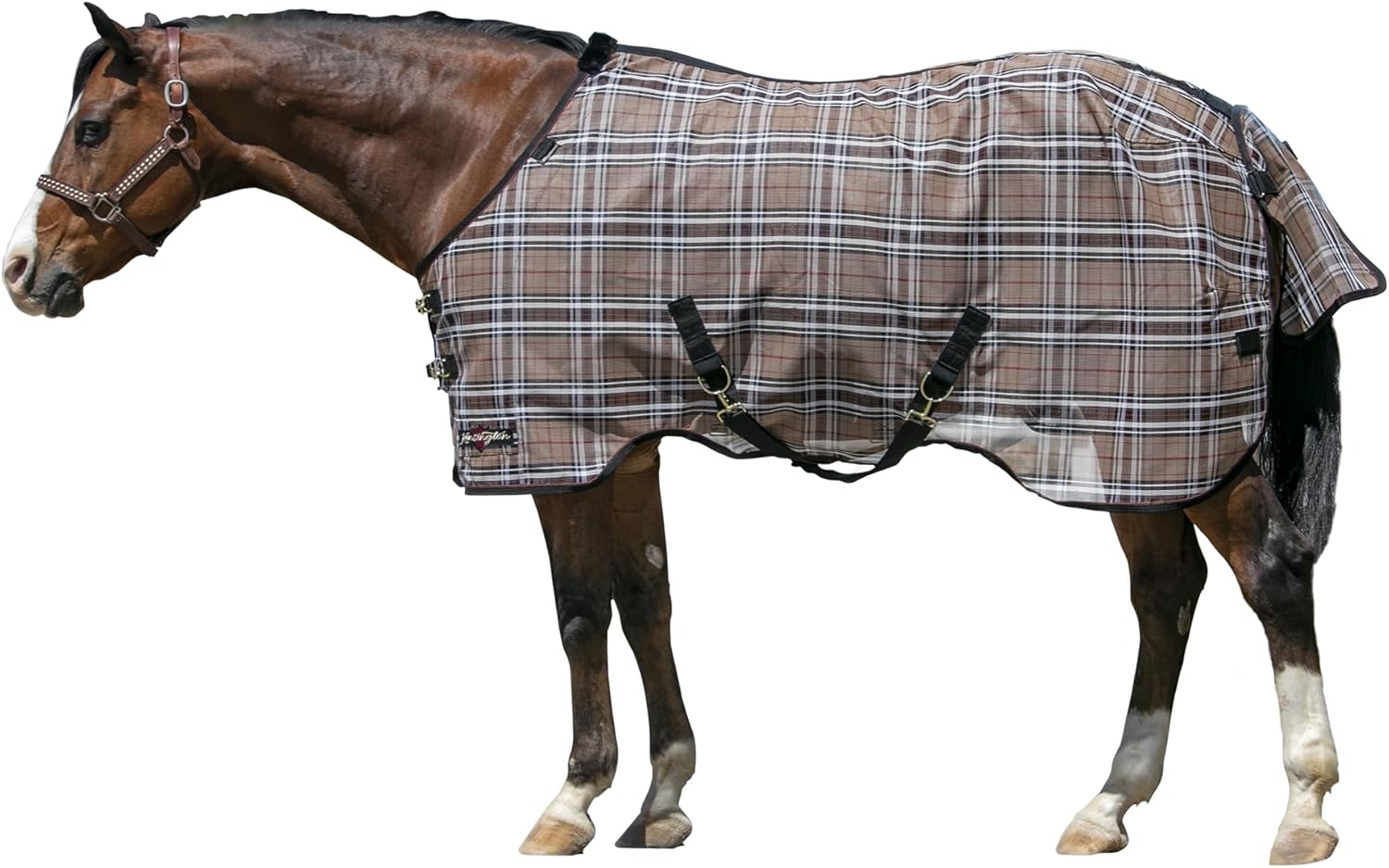 Kensington Signature Mini Textilene Protective Fly Sheet front view on horse