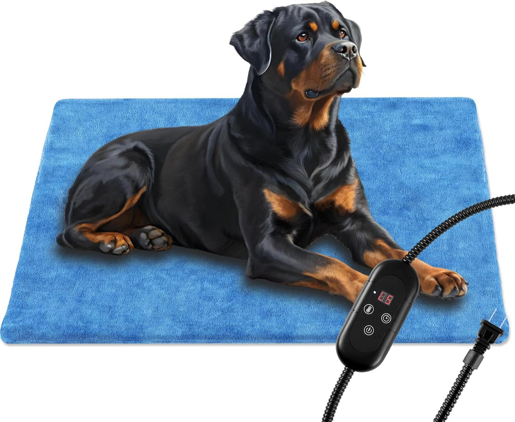 Pet Heating Pad for Cats Dogs Indoor Outdoor Waterproof Electric Heated Pads Mat with Stainless Chew Resistant Cord 5 Timer and 6 Level Temperature Warming Pad Bed Warmer-17.7x17.7 - Image 9