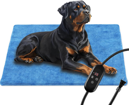 Pet Heating Pad for Cats Dogs Indoor Outdoor Waterproof Electric Heated Pads Mat with Stainless Chew Resistant Cord 5 Timer and 6 Level Temperature Warming Pad Bed Warmer-17.7x17.7 - Image 9