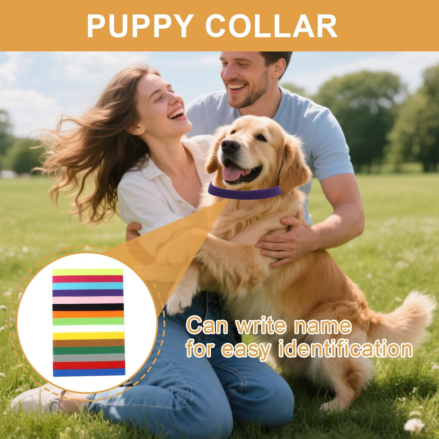 Durable and washable nylon polyester pet identification bands being cleaned for reuse.