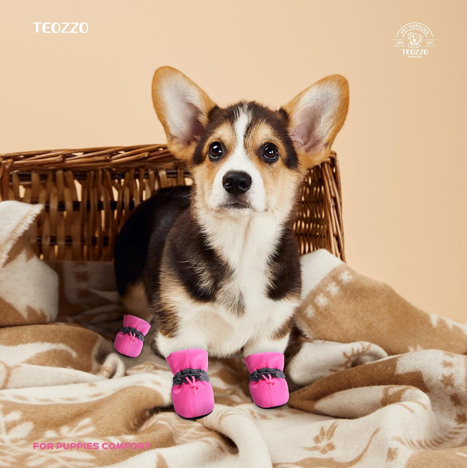 Teozzo summer dog boots showing anti-slip rubber sole