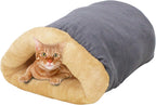 4 in 1 Self Warming Burrow Cat Bed, Pet Hideway Sleeping Cuddle Cave (Sage Green) - Image 10