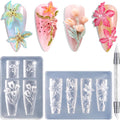 FSpronail Silicone Nail Art Molds front view showing clear floral templates