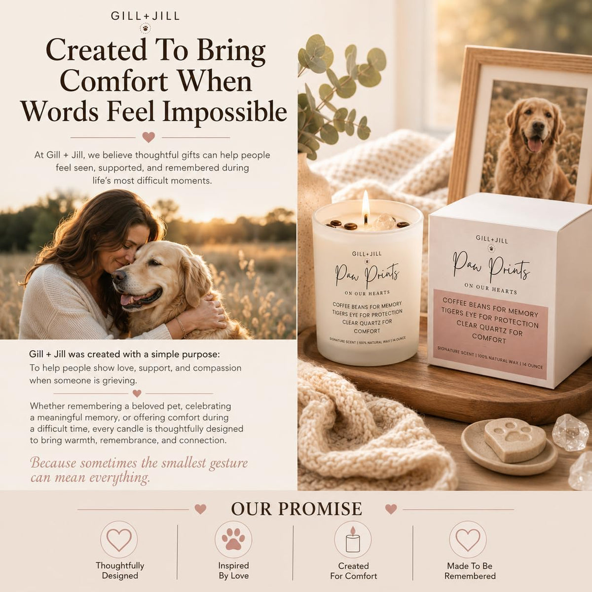 Premium Paw Prints Pet Memorial Candle - Paraffin-Free Soy Wax, Dog Memorial Gifts for Loss of Dog, Pet Loss Sympathy & Bereavement Gift, Rainbow Bridge Remembrance Gift for Grieving Pet Owner - Image 8