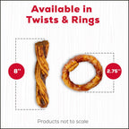 Close up of beef twist dog treat texture