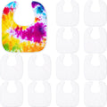 HooLing 12-piece white sublimation blank baby bib set front view