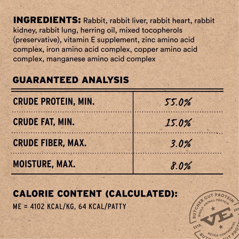 Vital Essentials raw freeze dried cat food packaging back details