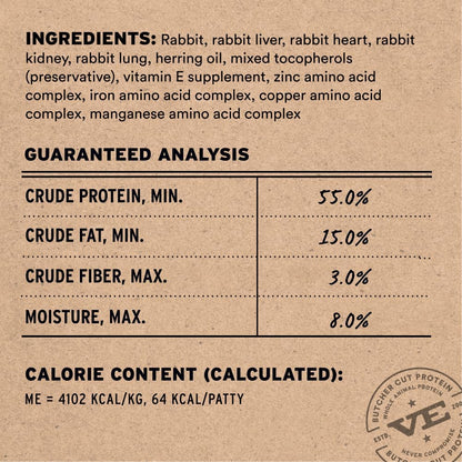 Vital Essentials raw freeze dried cat food packaging back details