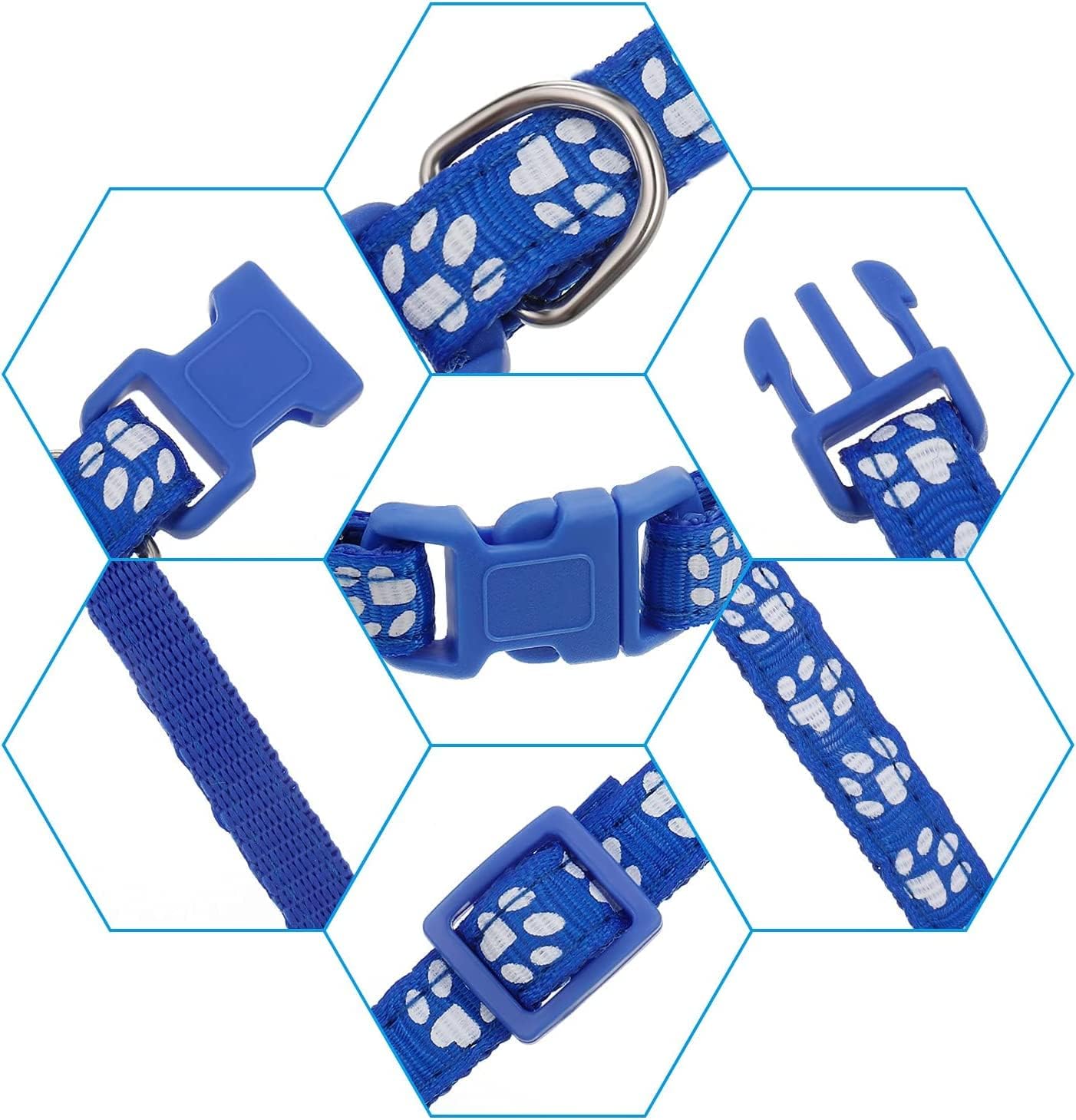 Soft nylon material detail of puppy litter collars