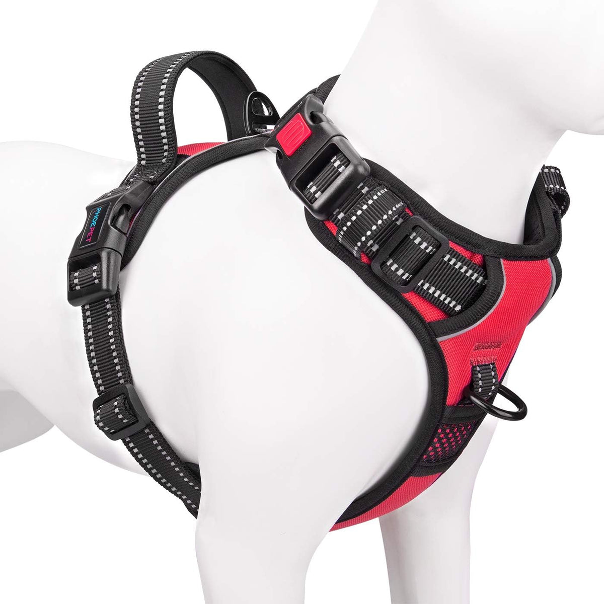 PHOEPET No Pull Dog Harness Medium Reflective Front Clip Vest with Handle,Adjustable 2 Metal Rings 3 Buckles,[Easy to Put on & Take Off](M, Orange) - Image 14