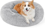 rabbitgoo Calming Cat Beds for Indoor Cats, 20 inches, Dark Grey | Soft Warm Donut, Fluffy Faux Fur, Supportive Raised Rim, Anti-slip, Machine Washable, Up to 15lbs Kittens & Small Cats - Image 13